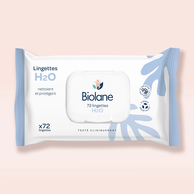Image BIOLANE Lingettes H2O 72 lingettes